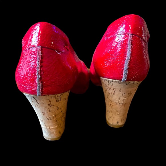 Red Patent Leather Wedges - Picture 3 of 3